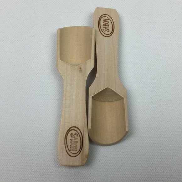 Sabon Wood Scoop Set 2 Wooden Spoon Scrub Bath - Picture 7 of 12